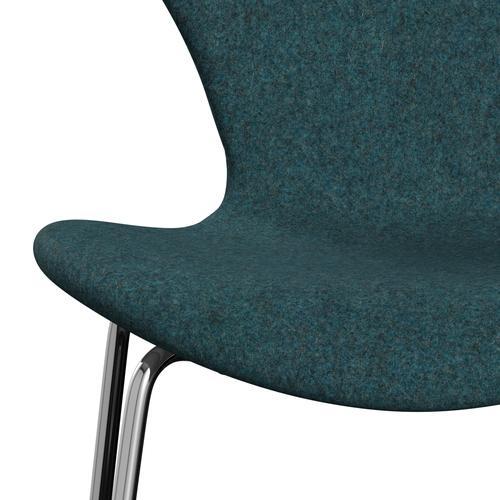 [product_category]-Fritz Hansen 3107 Chair Full Upholstery, Chrome/Divina Md Turquoise Dark-Fritz Hansen-3107FU-DMD843-CST-FRI-6