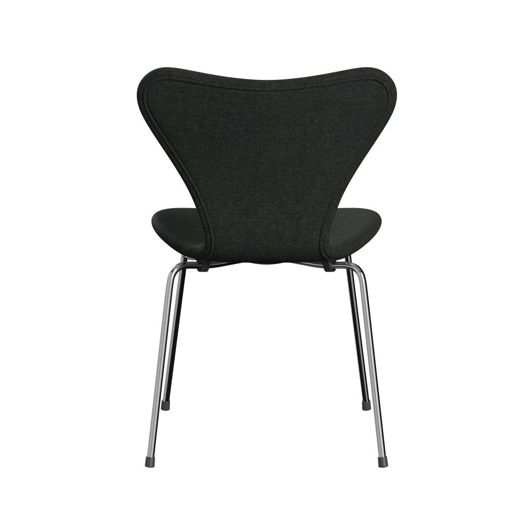 [product_category]-Fritz Hansen 3107 Chair Full Upholstery, Chrome/Re Wool Black/Natural-Fritz Hansen-3107FU-REW198-CST-FRI-4