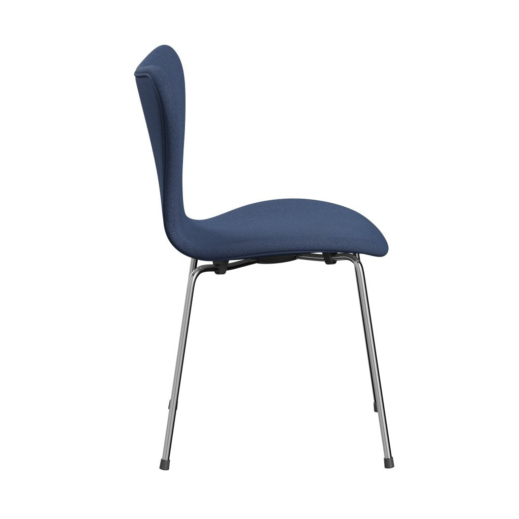 [product_category]-Fritz Hansen 3107 Chair Full Upholstery, Chrome/Remix Blue (Rem743)-Fritz Hansen-3107FU-REM743-CST-FRI-3