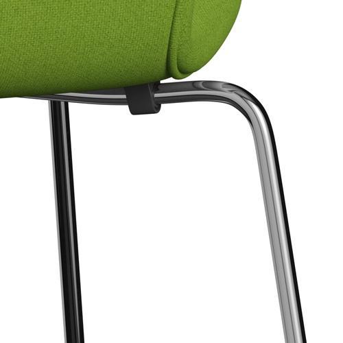 [product_category]-Fritz Hansen 3107 Chair Full Upholstery, Chrome/Tonus Lime-Fritz Hansen-3107FU-TON118-CST-FRI-7