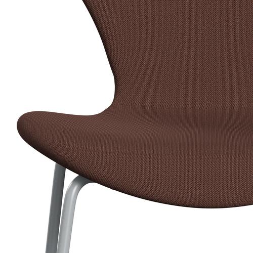 [product_category]-Fritz Hansen 3107 Chair Full Upholstery, Silver Grey/Capture Brown/Light Pink-Fritz Hansen-3107FU-CP7301-SIGREY-FRI-6