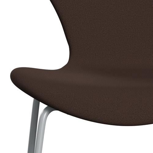 [product_category]-Fritz Hansen 3107 Chair Full Upholstery, Silver Grey/Capture Chocolate Brown-Fritz Hansen-3107FU-CP6901-SIGREY-FRI-6