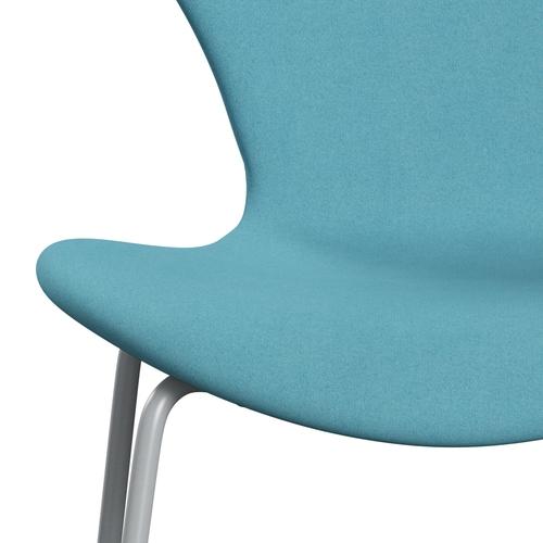 [product_category]-Fritz Hansen 3107 Chair Full Upholstery, Silver Grey/Divina Turquoise Light-Fritz Hansen-3107FU-DIV836-SIGREY-FRI-6