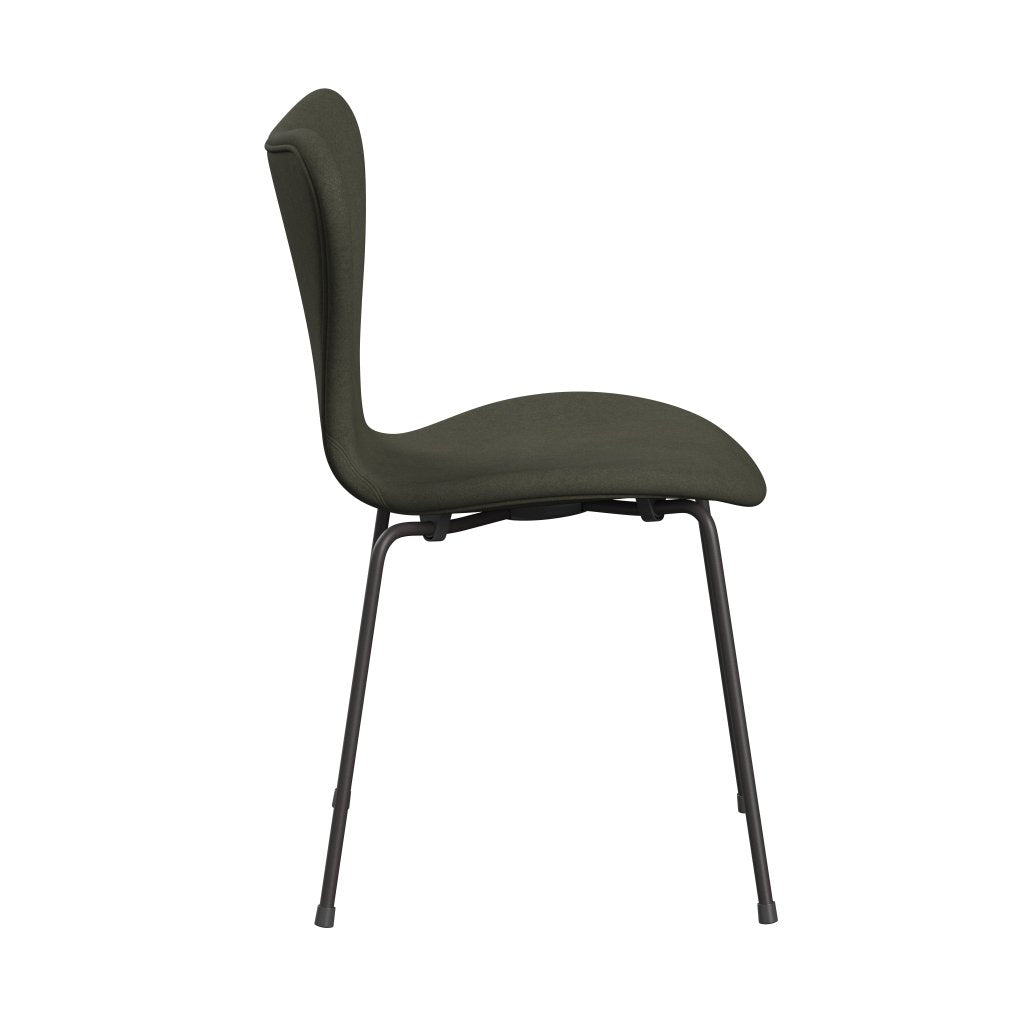 [product_category]-Fritz Hansen 3107 Chair Full Upholstery, Warm Graphite/Divina Military Green-Fritz Hansen-3107FU-DIV944-WARGRA-FRI-3