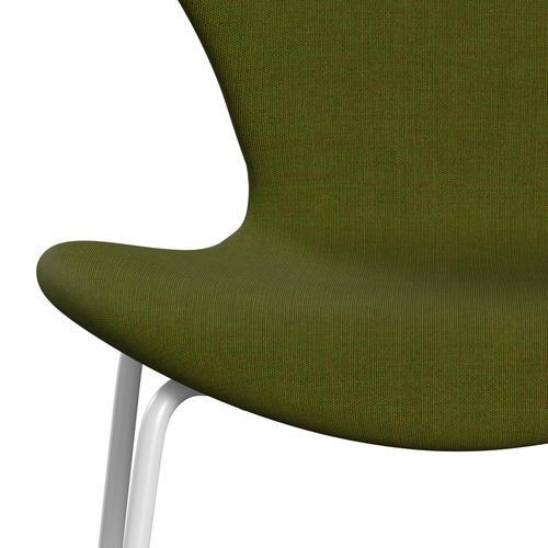 [product_category]-Fritz Hansen 3107 Chair Full Upholstery, White/Canvas Light Grass Green-Fritz Hansen-3107FU-CA0954-DRWH-FRI-6