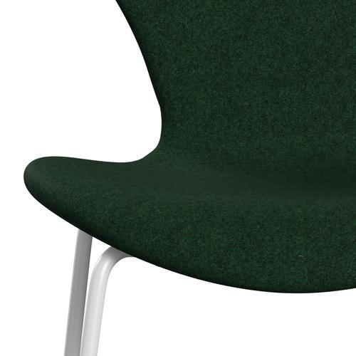 [product_category]-Fritz Hansen 3107 Chair Full Upholstery, White/Divina Melange Warm Dark Green-Fritz Hansen-3107FU-DIM967-DRWH-FRI-6