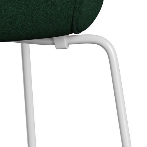 [product_category]-Fritz Hansen 3107 Chair Full Upholstery, White/Divina Melange Warm Dark Green-Fritz Hansen-3107FU-DIM967-DRWH-FRI-7