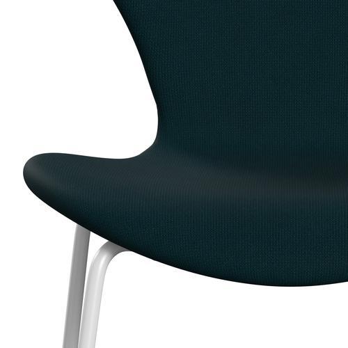 [product_category]-Fritz Hansen 3107 Chair Full Upholstery, White/Fame Dark Green-Fritz Hansen-3107FU-F68143-DRWH-FRI-6