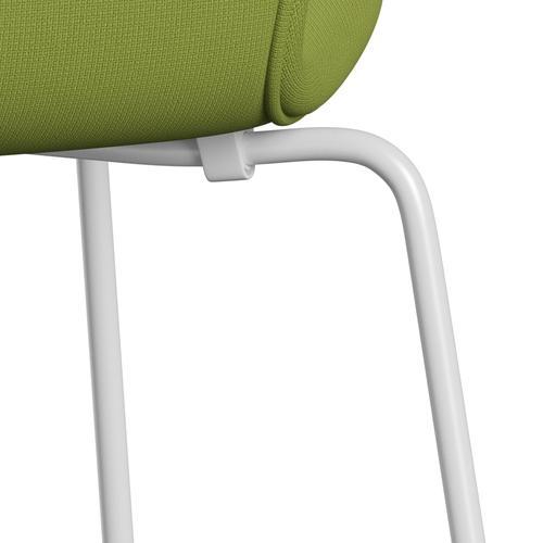 [product_category]-Fritz Hansen 3107 Chair Full Upholstery, White/Fame Light Grass Green-Fritz Hansen-3107FU-F68145-DRWH-FRI-7