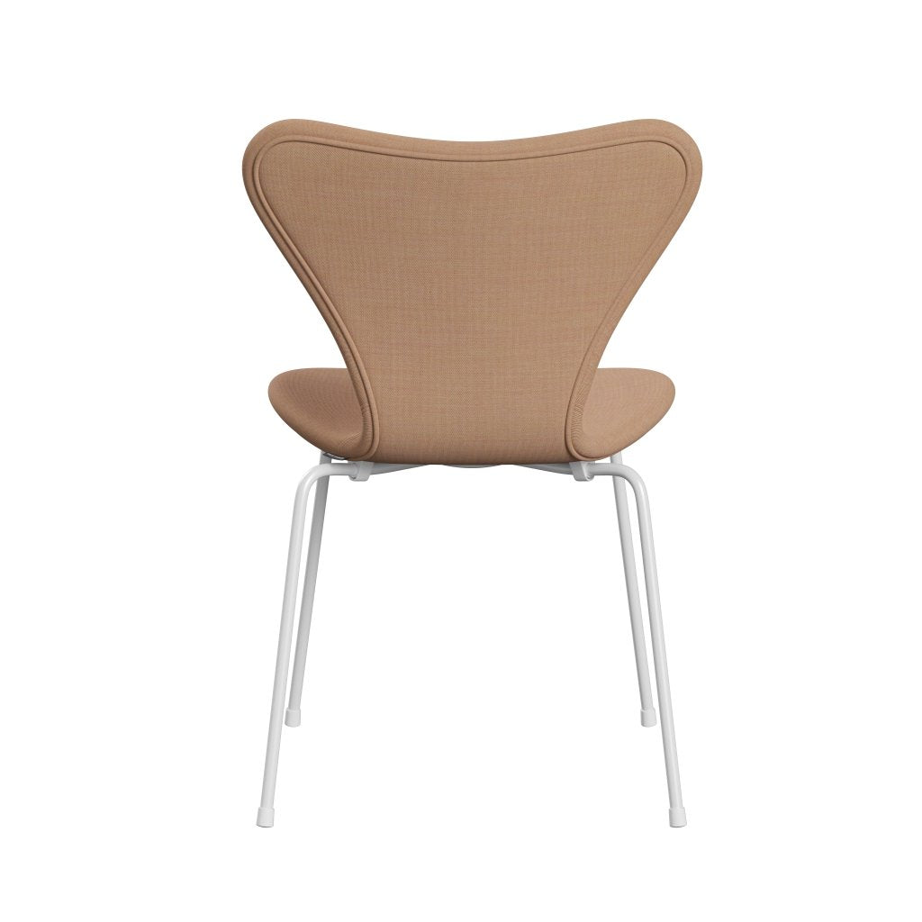 [product_category]-Fritz Hansen 3107 Chair Full Upholstery, White/Remix Light Brown (Rem406)-Fritz Hansen-3107FU-REM406-DRWH-FRI-4