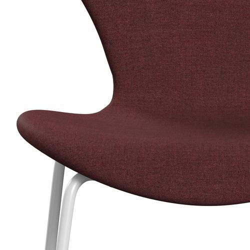 [product_category]-Fritz Hansen 3107 Chair Full Upholstery, White/Remix Wine Red-Fritz Hansen-3107FU-REM662-DRWH-FRI-6