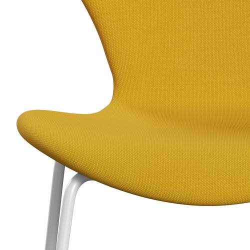 [product_category]-Fritz Hansen 3107 Chair Full Upholstery, White/Steelcut Yellow-Fritz Hansen-3107FU-STI445-DRWH-FRI-6