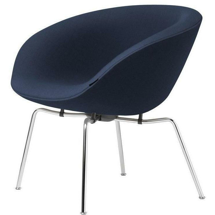 [product_category]-Fritz Hansen Aj Pot Lounge Chair Chrome Plated Frame Fabric, Christianshavn Blue Uni-Fritz Hansen-3318-Chromed-Christianshavn-1153-FRI-1