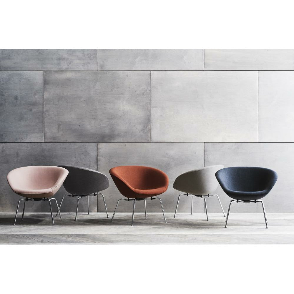 [product_category]-Fritz Hansen Aj Pot Lounge Chair Chromed Frame Fabric, Christianshavn Dark Blue-Fritz Hansen-3318-Chromed-Christianshavn-1155-FRI-3