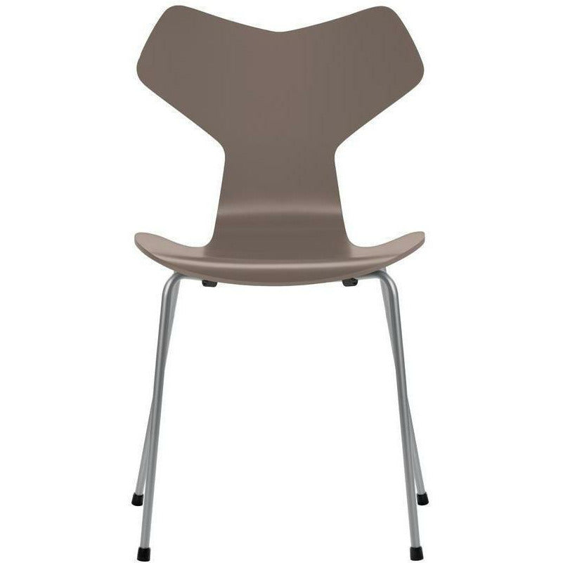 Fritz Hansen Grand Prix Chair Lacked Deep Clay Skald, Silver Grey Ben