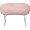 Fritz Hansen Ro fotpall aluminium, stålcut rosa/ dukrosa