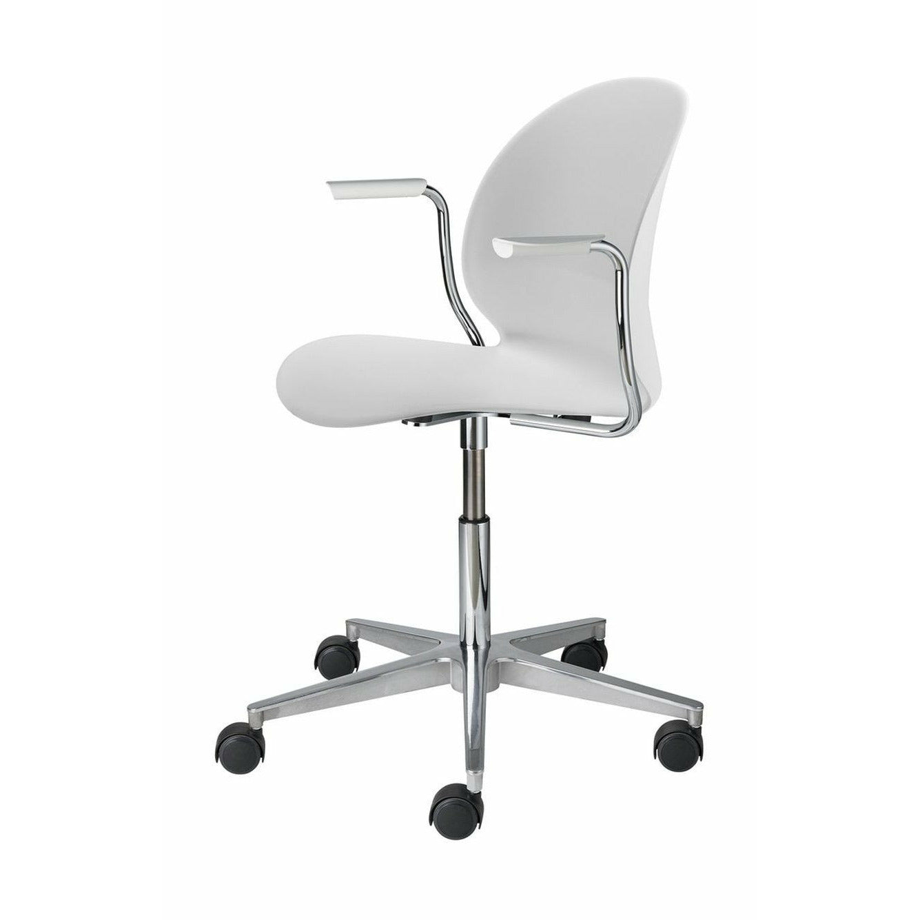 [product_category]-Fritz Hansen N02 Recycle Swivel Armchair, Off White/Polished Aluminium-Fritz Hansen-N02-31-Off-White-Polished-Aluminium-FRI-1