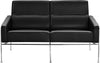 Fritz Hansen Serie 3300 Sofa 2-personer, Elegance Læder Sort