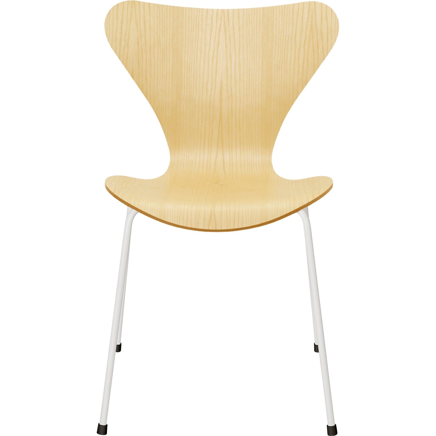 Fritz Hansen Serie 7 -stol Veneer Ask Bald, White Ben