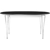 Fritz Hansen Super-Ellipse Udtræksbord Forkromet 100x170/270 Cm, Sort Laminat