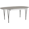 Fritz Hansen Super-Ellipse Udtræksbord Forkromet 100x170/270 Cm, Grey Efeso Laminat