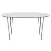 Fritz Hansen Superellipse Spisebord Grey Powder Coated/Hvid Laminat, 150x100 Cm