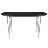 Fritz Hansen Superellipse Spisebord Nine Grey/Sort Laminat, 150x100 Cm