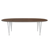 Fritz Hansen Superellipse Spisebord Silver Grey/Valnød Finer, 240x120 Cm