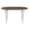 Fritz Hansen Superellipse Spisebord Silver Grey/Valnød Finer, 135x90 Cm