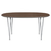 Fritz Hansen Superellipse Spisebord Silver Grey/Valnød Finer, 150x100 Cm