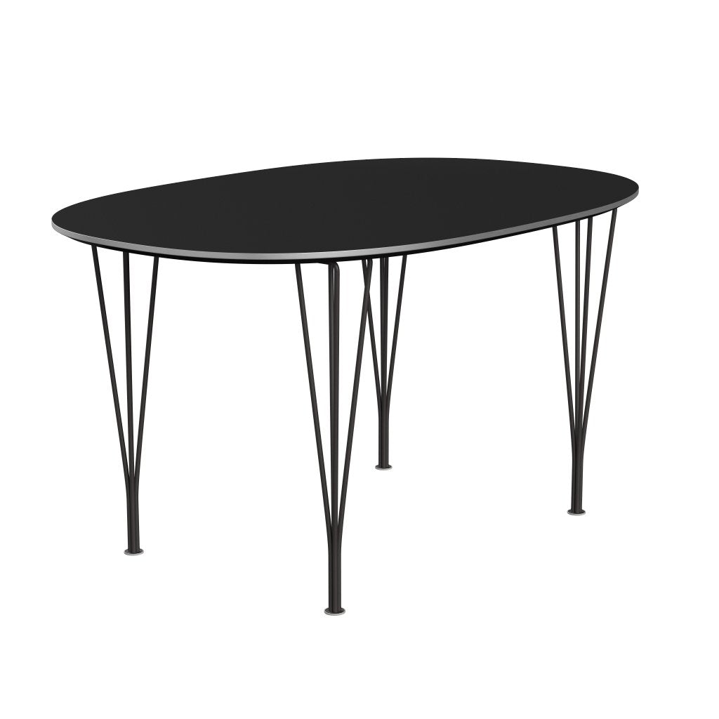 [product_category]-Fritz Hansen Superellipse Dining Table Warm Graphite/Black Fenix Laminate, 135x90 Cm-Fritz Hansen-B611-FXBLL-SPAL-WARGRA-FRI-2