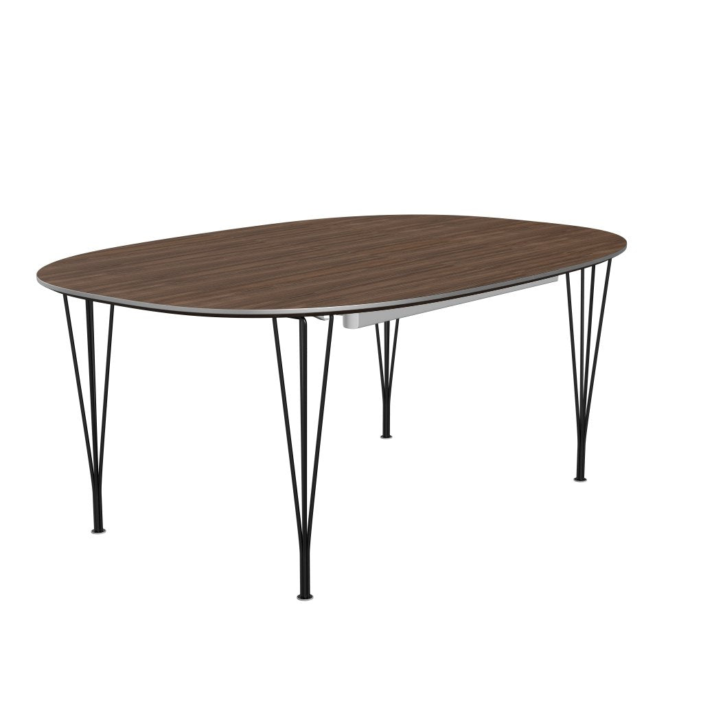 [product_category]-Fritz Hansen Superellipse Extendable Table Black/Walnut Veneer, 300x120 Cm-Fritz Hansen-B619-WAL001-SPAL-DRBL-FRI-2