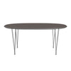 Fritz Hansen Superellipse Pull -out Table Chromed Steel/Grey Laminat, 270x100 cm