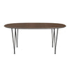 Fritz Hansen Superellipse Pull -out Table Warm Graphite/Walnut Veneer, 270x100 cm