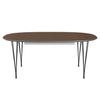 Fritz Hansen Superellipse Pull -out Table Warm Graphite/Walnut Veneer, 300x120 cm