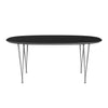 Fritz Hansen Superellipse Udtræksbord Grey Powder Coated/Sort Laminat, 270x100 Cm