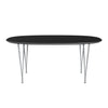 Fritz Hansen Superellipse Udtræksbord Silver Grey/Sort Laminat, 270x100 Cm