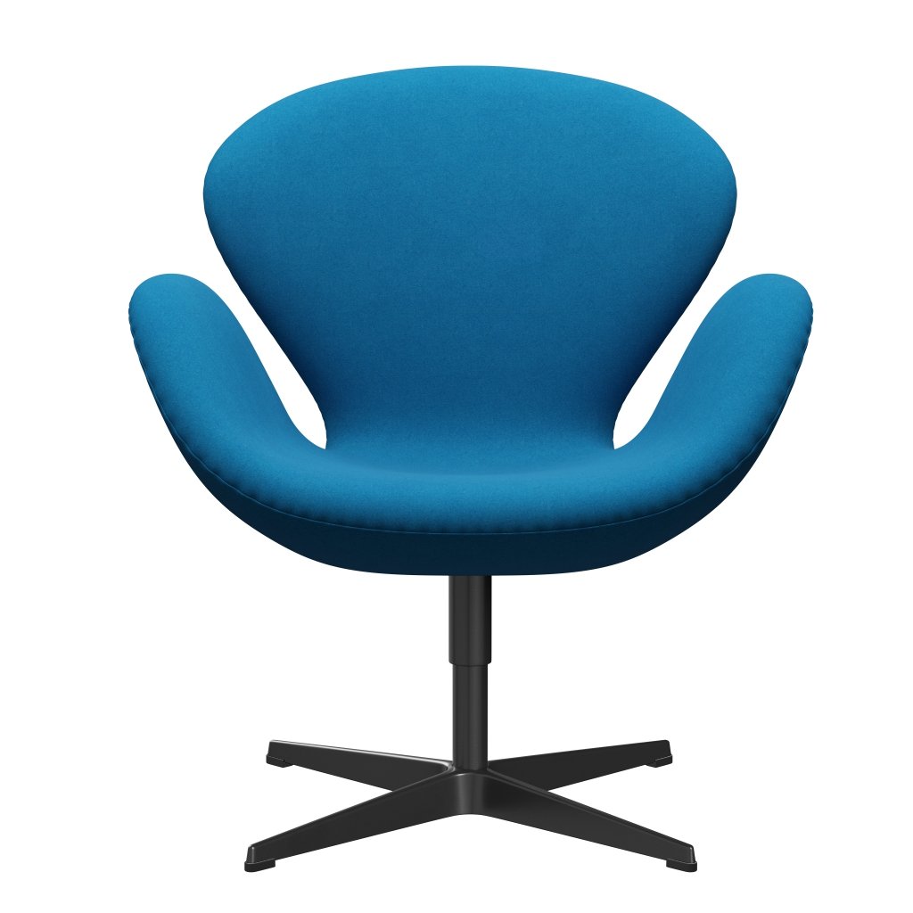 [product_category]-Fritz Hansen Swan Lounge Chair, Black Lacquered/Divina Turquoise-Fritz Hansen-3320-DIV826-BLLA-FRI-1