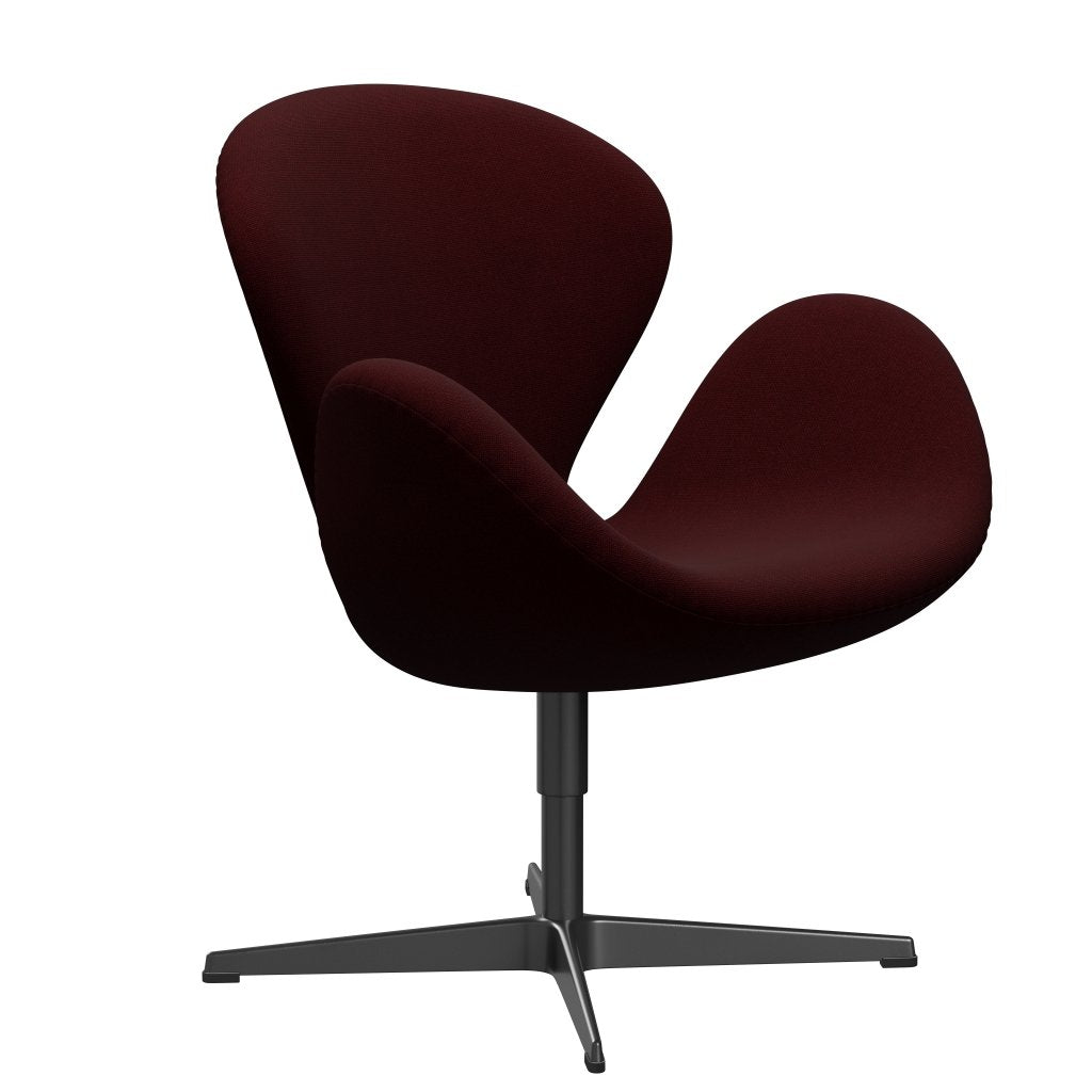 [product_category]-Fritz Hansen Swan Lounge Chair, Black Lacquered/Hallingdal Wine Red-Fritz Hansen-3320-HAL694-BLLA-FRI-2