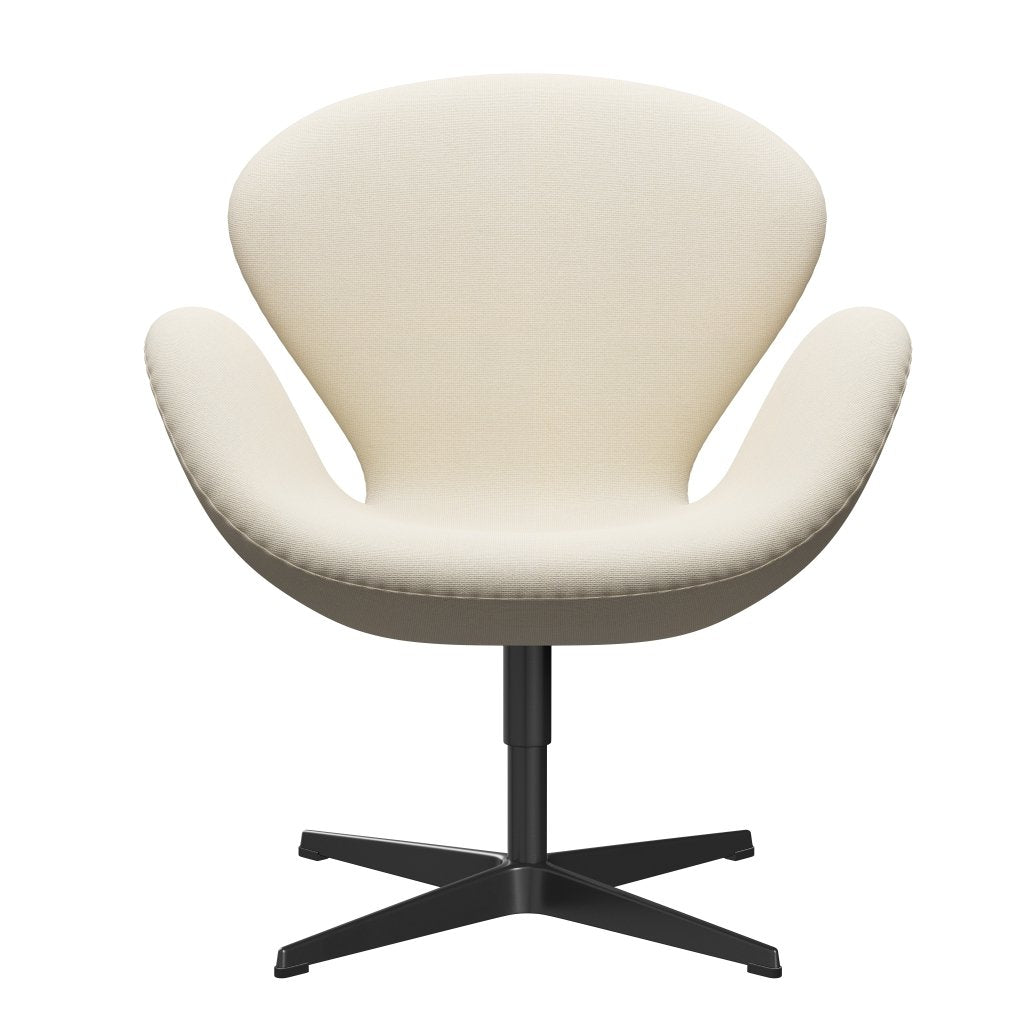 [product_category]-Fritz Hansen Swan Lounge Chair, Black Lacquered/Hallingdal Wool White-Fritz Hansen-3320-HAL100-BLLA-FRI-1