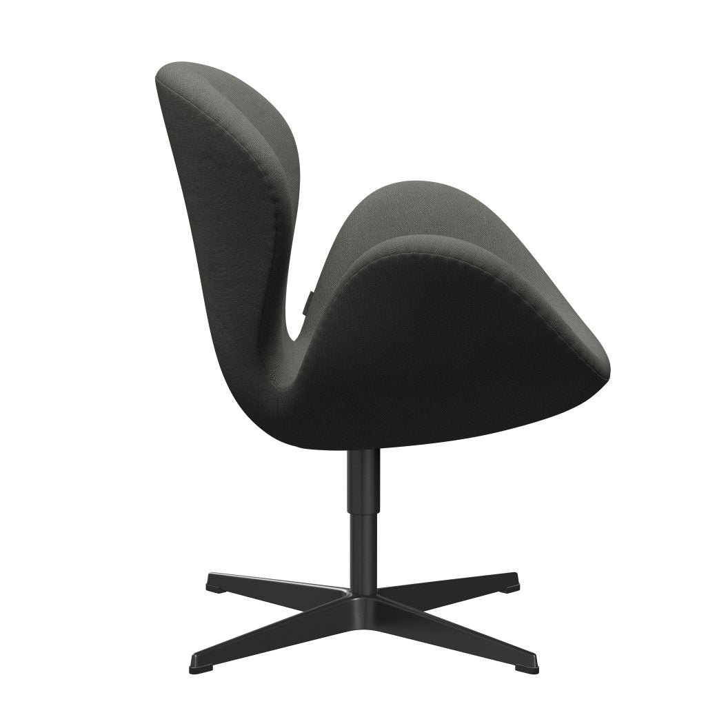 [product_category]-Fritz Hansen Swan Lounge Chair, Black Lacquered/Steelcut Grey-Fritz Hansen-3320-STI160-BLLA-FRI-3