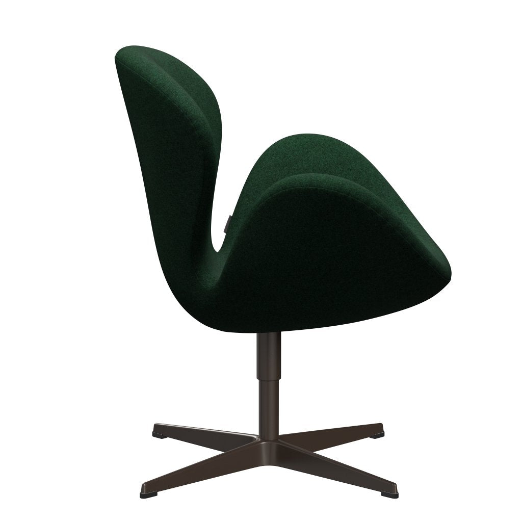 [product_category]-Fritz Hansen Swan Lounge Chair, Brown Bronze/Divina Melange Warm Dark Green-Fritz Hansen-3320-DIM967-BBBASE-FRI-3