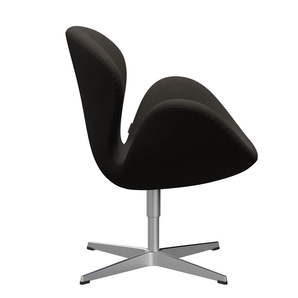 [product_category]-Fritz Hansen Swan Lounge Chair, Satin Brushed Aluminium/Steelcut Brown-Fritz Hansen-3320-STI370-SPAL-FRI-3