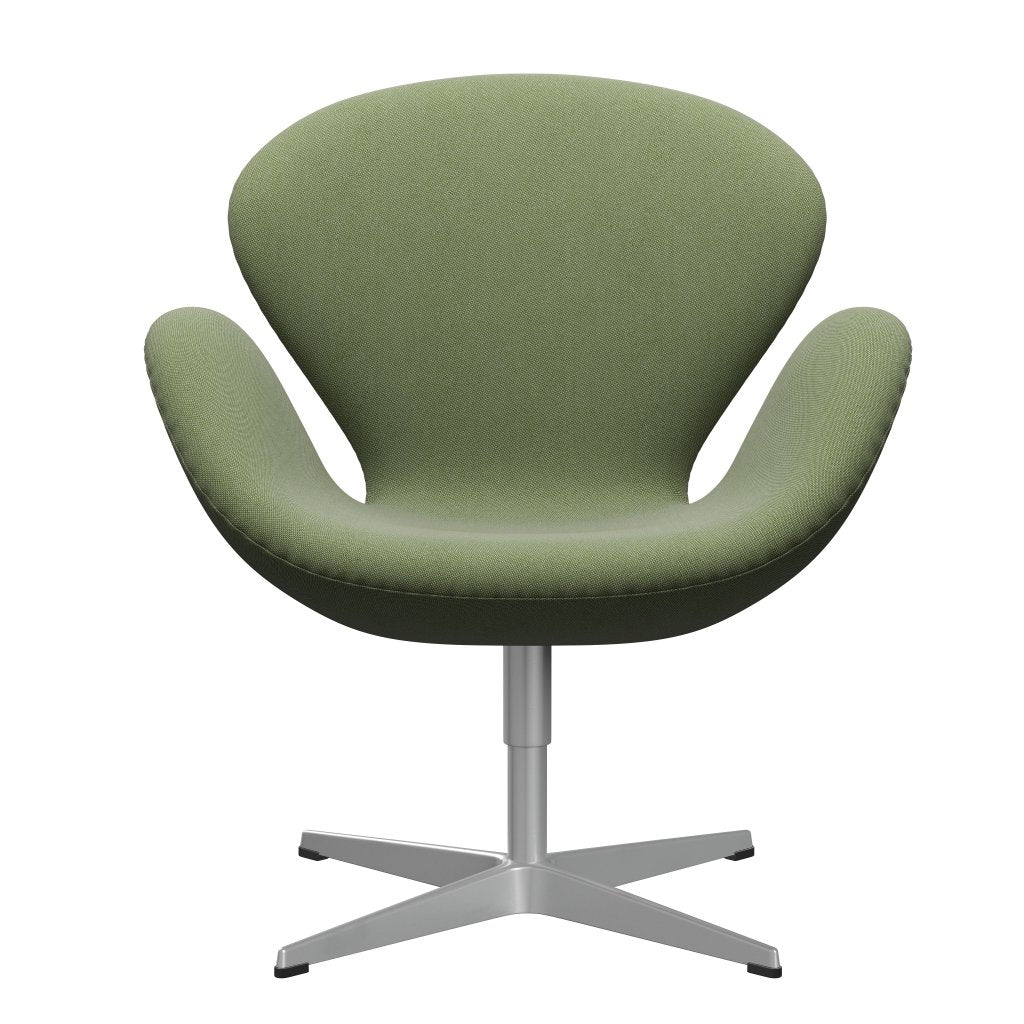 [product_category]-Fritz Hansen Swan Lounge Chair, Silver Grey/Rime Green/White-Fritz Hansen-3320-RIM921-SGBASE-FRI-1