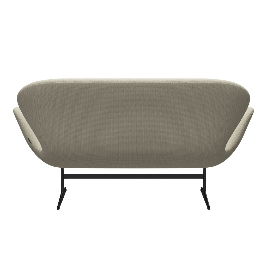 [product_category]-Fritz Hansen Swan Sofa 2 Seater, Black Lacquered/Diablo Oatmeal-Fritz Hansen-3321-DIA201-BLLA-FRI-4