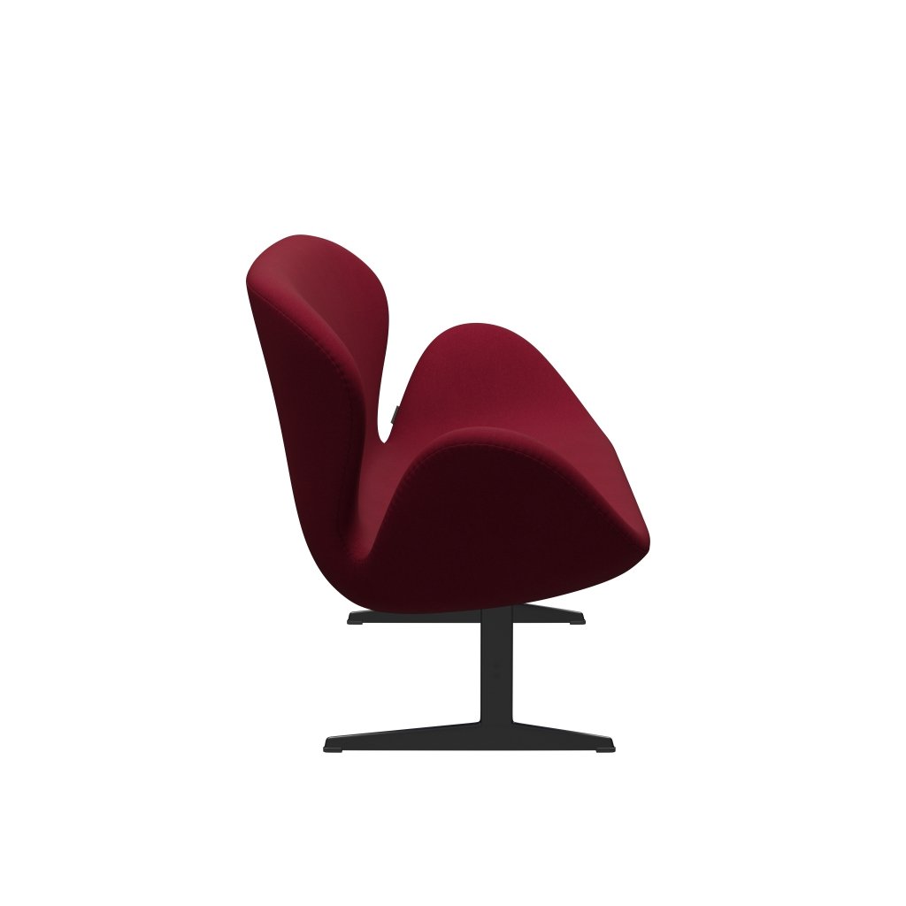 [product_category]-Fritz Hansen Swan Sofa 2 Seater, Black Lacquered/Divina Light Aubergine-Fritz Hansen-3321-DIV652-BLLA-FRI-3