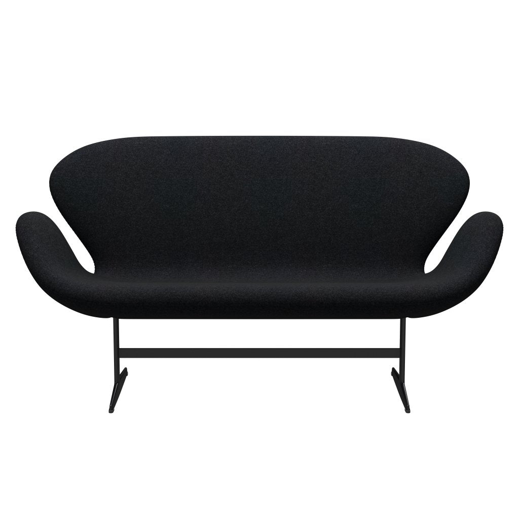 Fritz Hansen Svan soffa 2-personers, svart lack/divina md svart