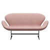 Fritz Hansen Svan soffa 2-personers, svart lack/divina md blekrosa