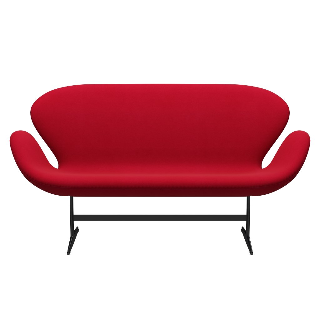 Fritz Hansen Svan soffa 2-personers, svart lack/divina rosa