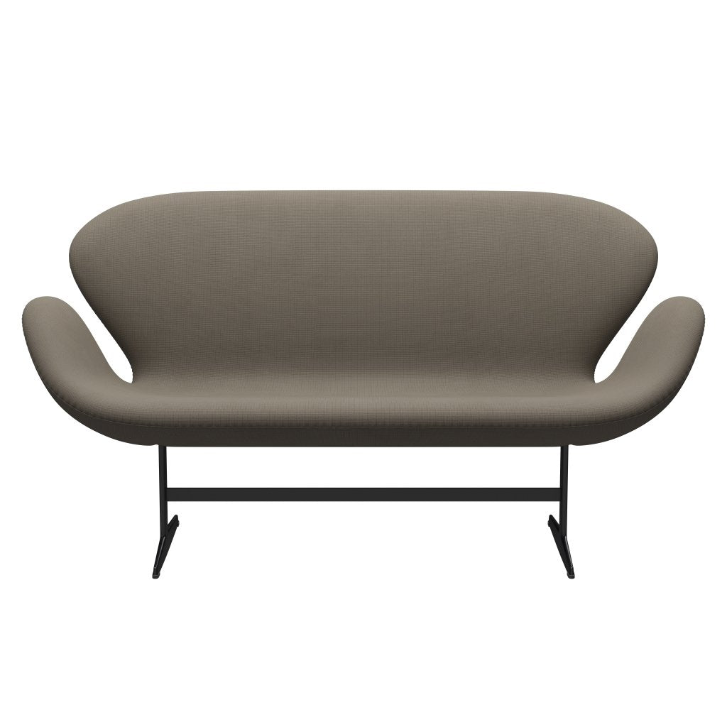 Fritz Hansen Svan soffa 2-personers, svart lack/berömmelse beige (61003)